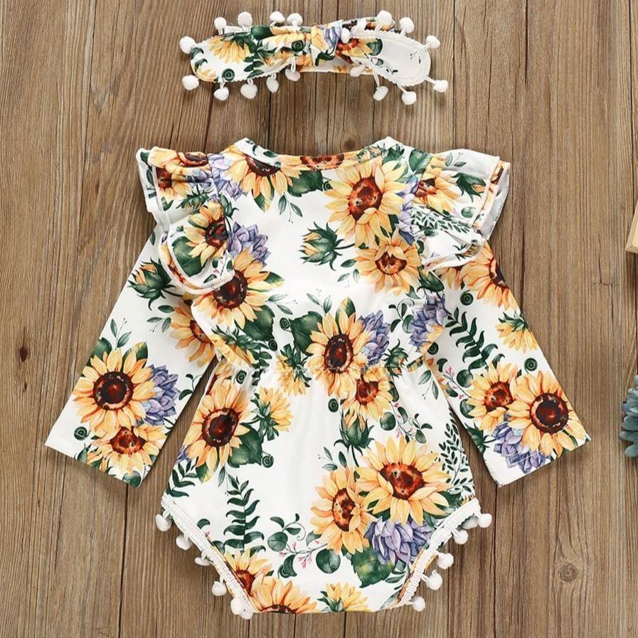 Floral Pom Pom Bodysuit - Belle Baby