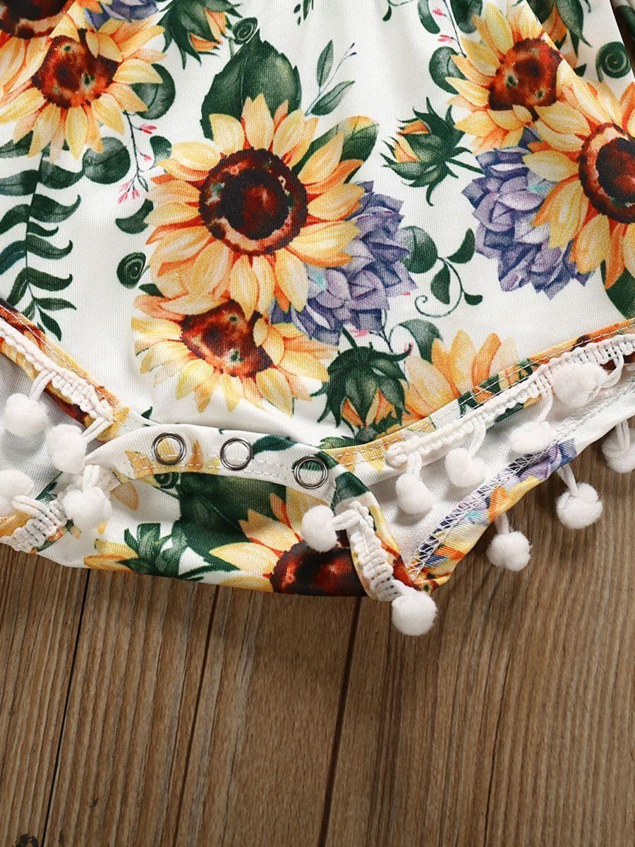 Floral Pom Pom Bodysuit - Belle Baby