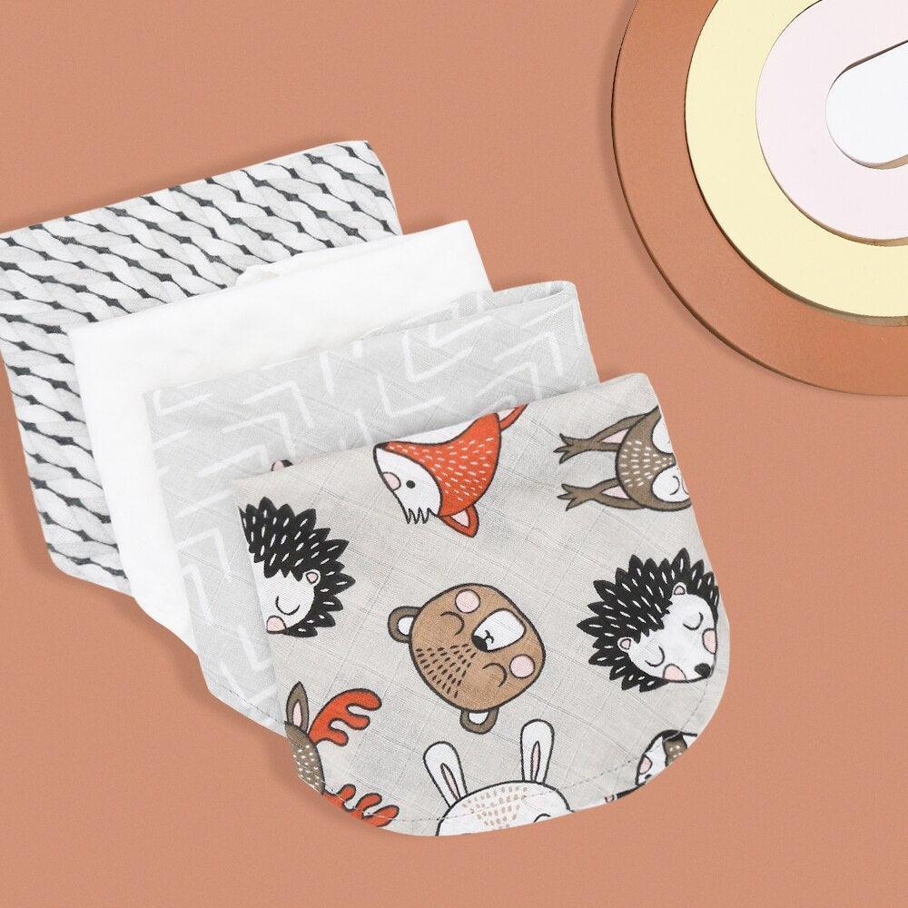 Four Muslin Baby Bib Set - Belle Baby