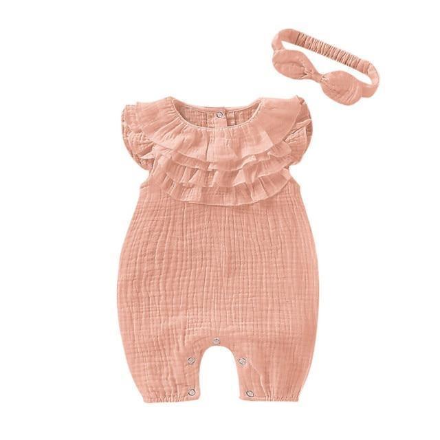 Frilled Jumpsuit & Headband - Belle Baby