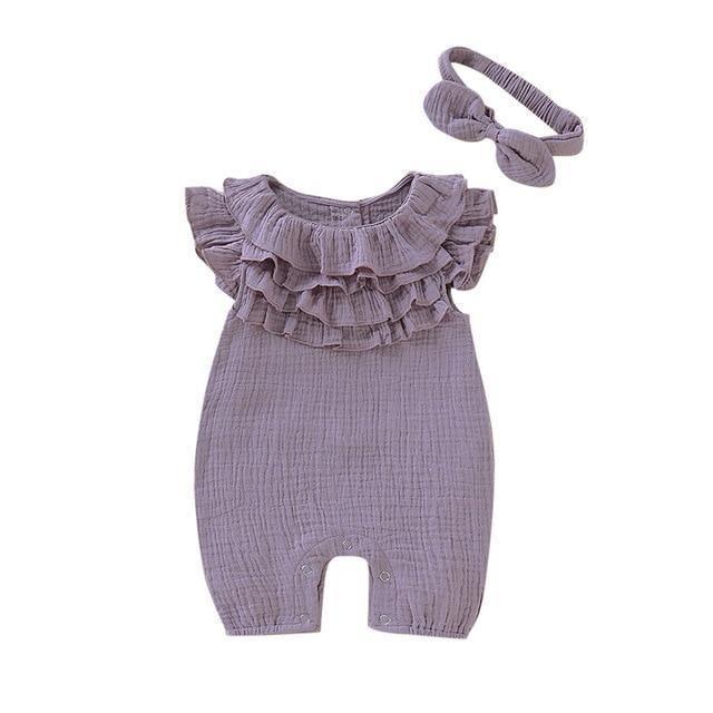 Frilled Jumpsuit & Headband - Belle Baby