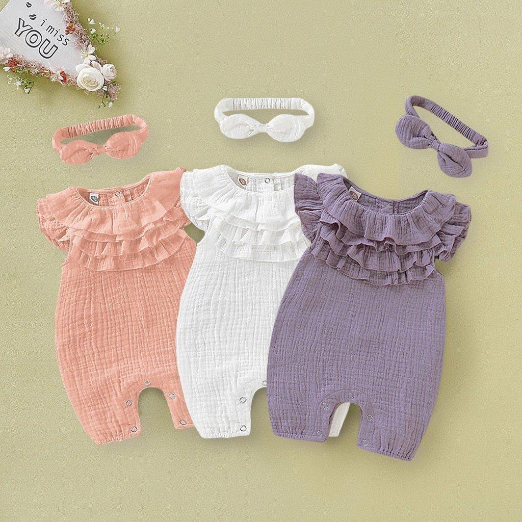 Frilled Jumpsuit & Headband - Belle Baby