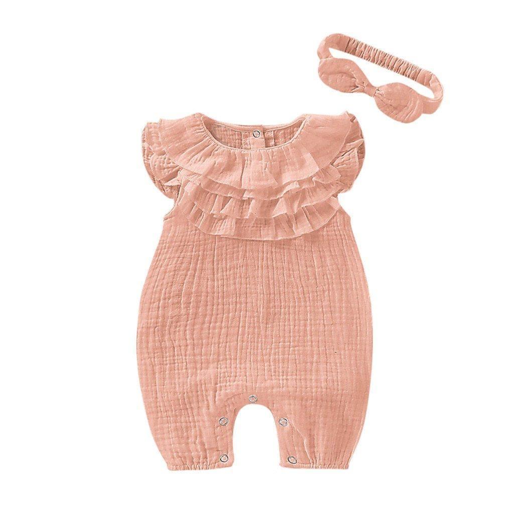 Frilled Jumpsuit & Headband - Belle Baby