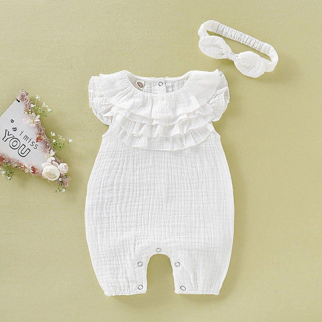 Frilled Jumpsuit & Headband - Belle Baby