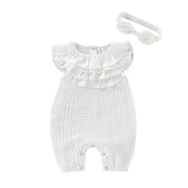 Frilled Jumpsuit & Headband - Belle Baby