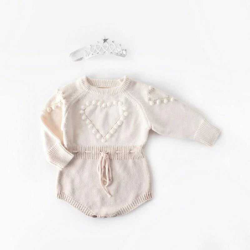 Heart Pom Pom Romper - Belle Baby