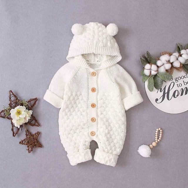Knitted Bear Romper - Belle Baby