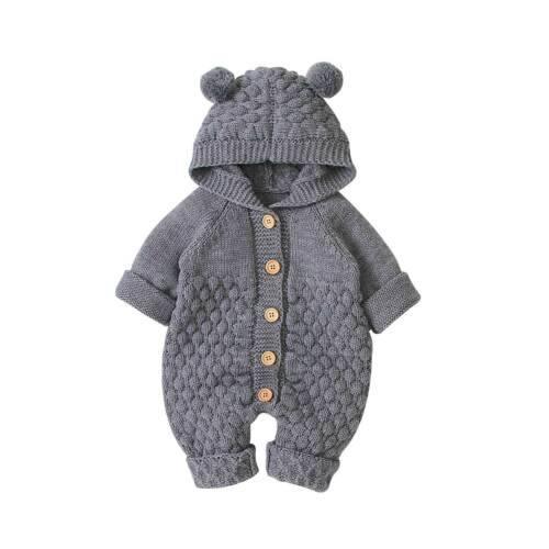 Knitted Bear Romper - Belle Baby
