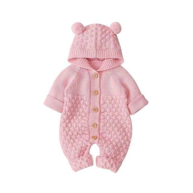 Knitted Bear Romper - Belle Baby