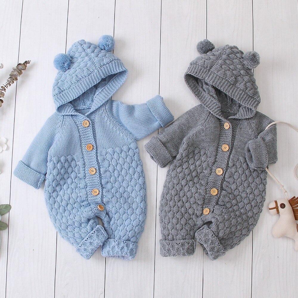 Knitted Bear Romper - Belle Baby