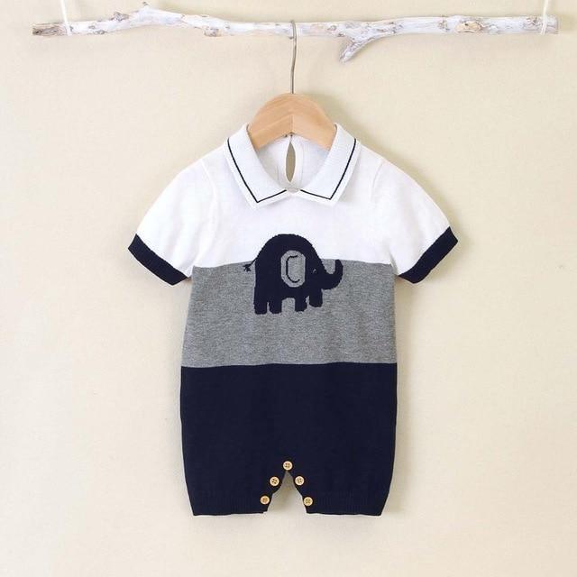 Knitted Elephant Romper - Belle Baby