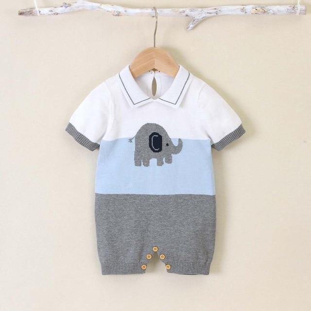 Knitted Elephant Romper - Belle Baby