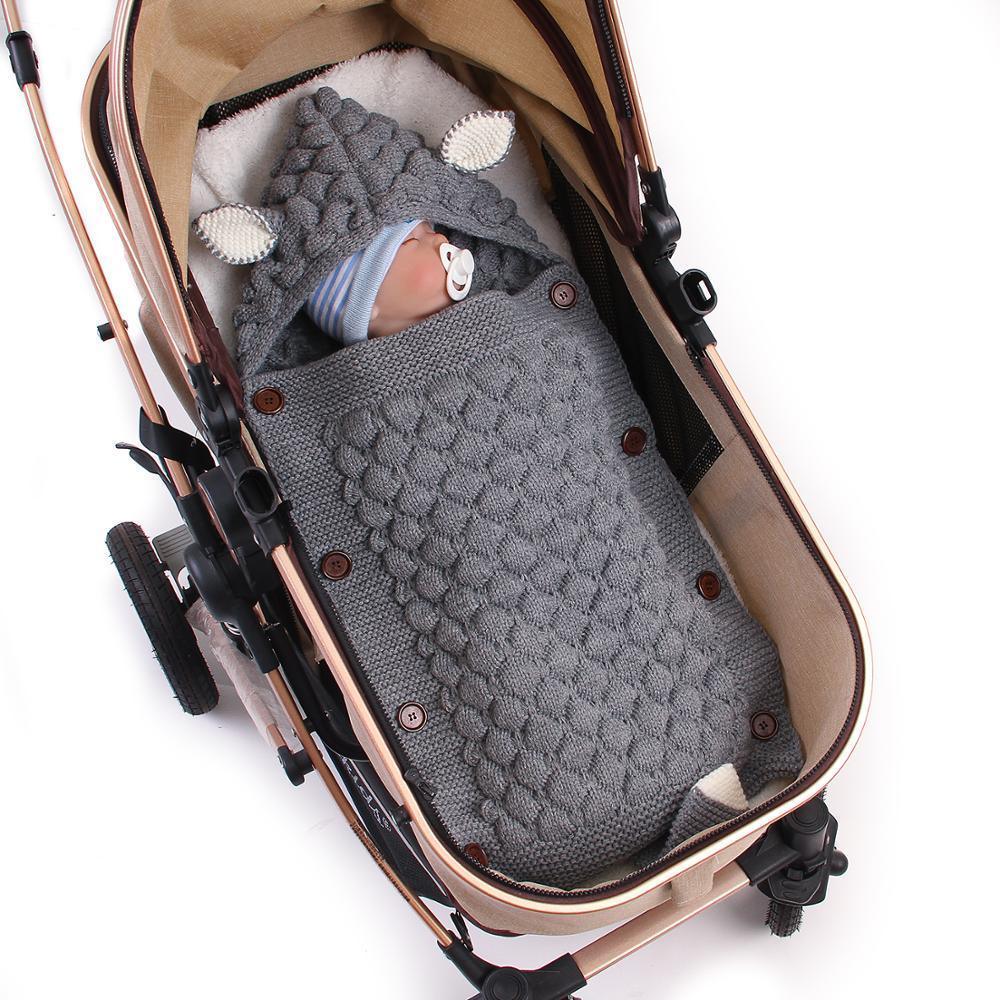 Knitted Fox Baby Pram Sleeping Bag - Belle Baby