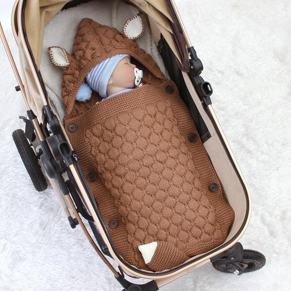 Knitted Fox Baby Pram Sleeping Bag - Belle Baby