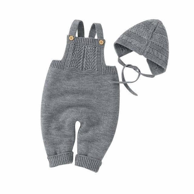 Knitted Sleeveless Jumpsuit & Bonnet - Belle Baby