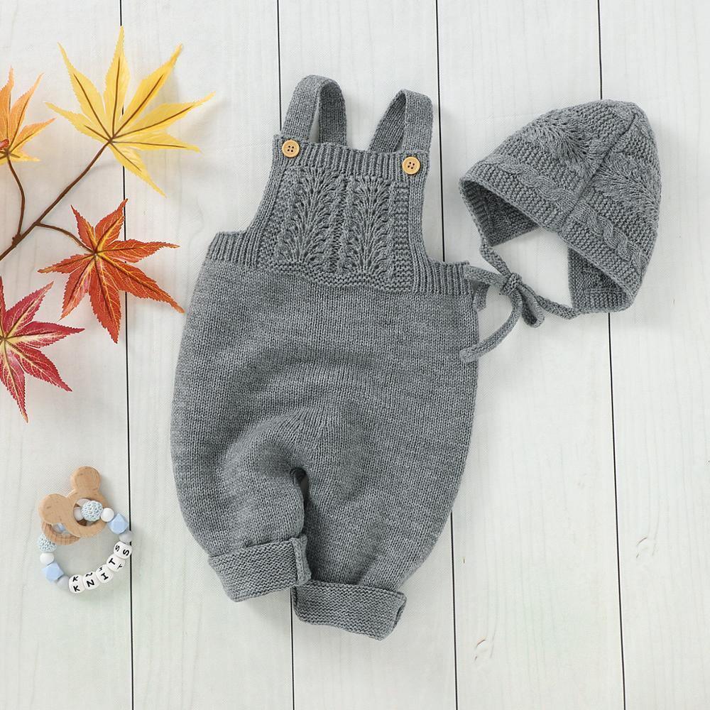 Knitted Sleeveless Jumpsuit & Bonnet - Belle Baby