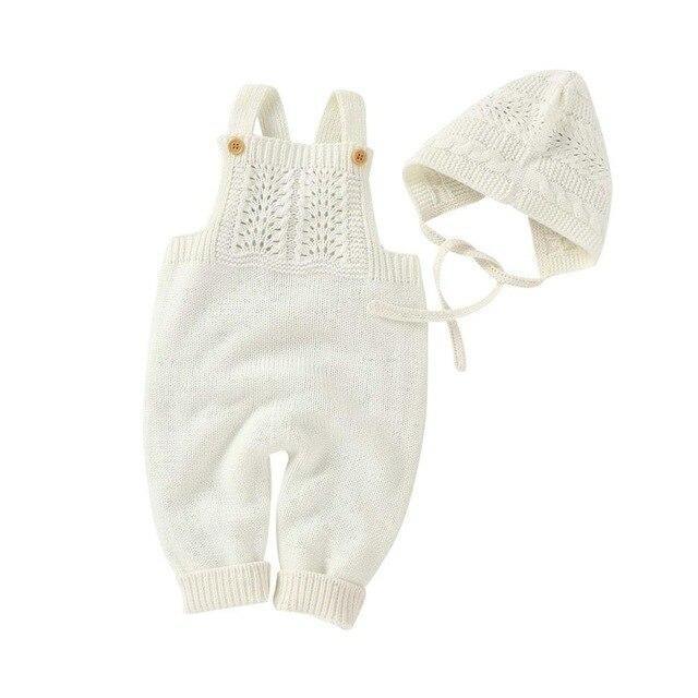 Knitted Sleeveless Jumpsuit & Bonnet - Belle Baby