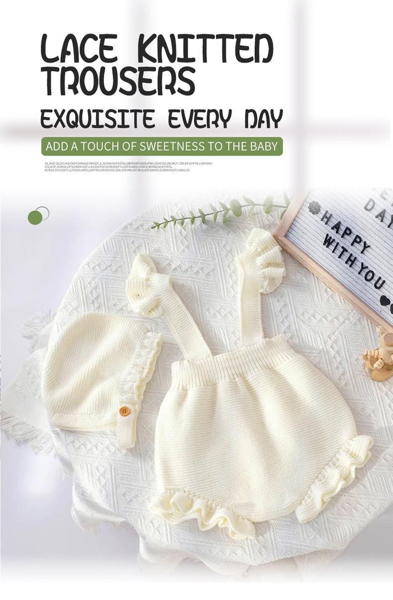 Knitted Strappy Overall Set - Belle Baby