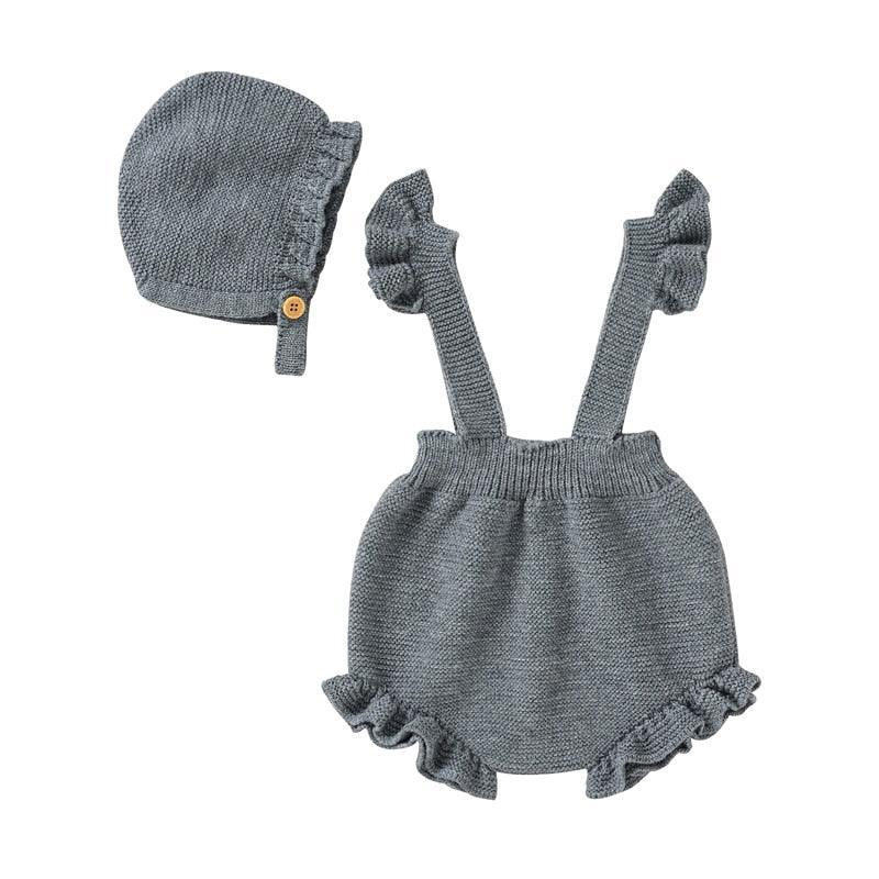 Knitted Strappy Overall Set - Belle Baby
