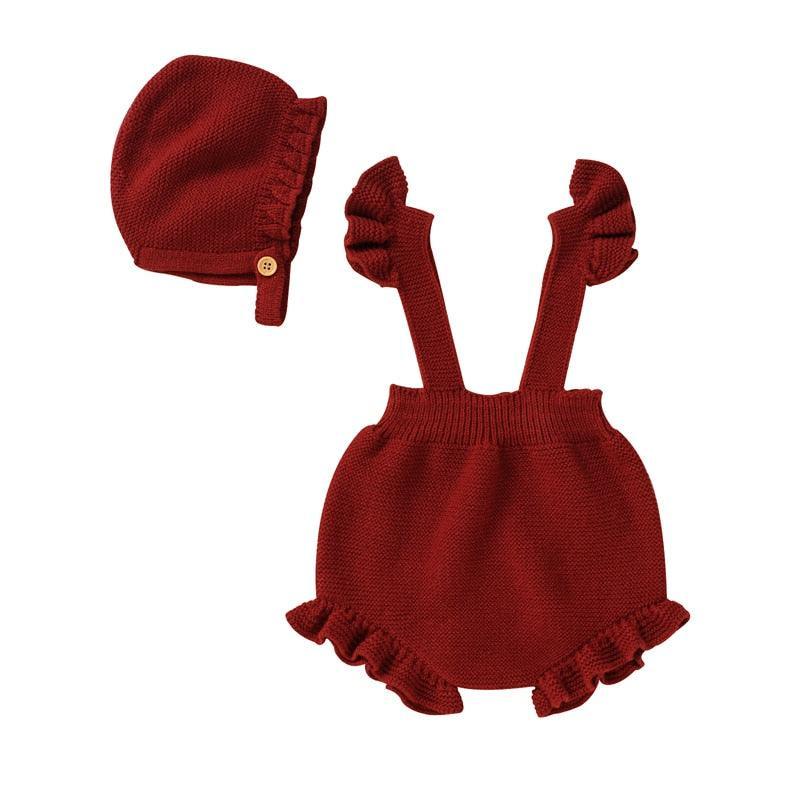 Knitted Strappy Overall Set - Belle Baby