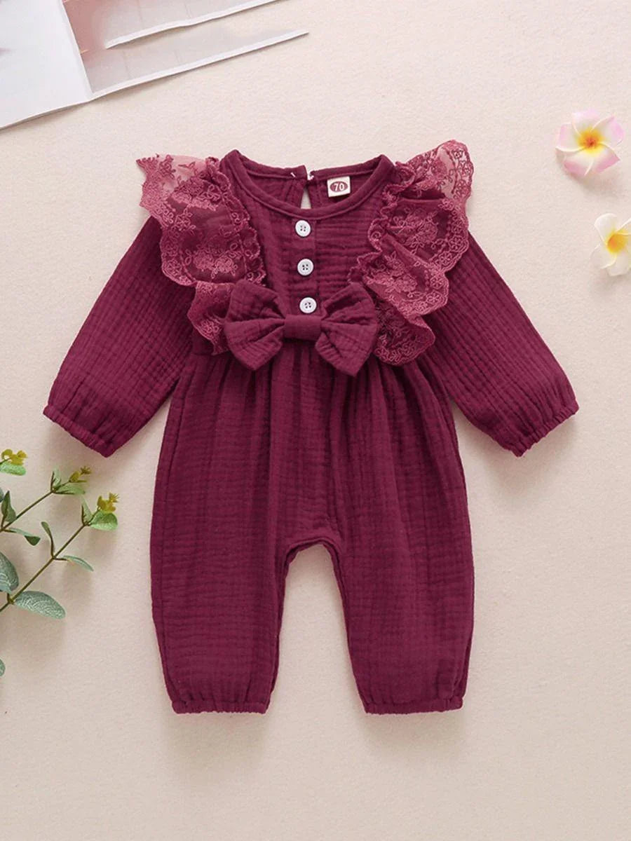 Lace Bow Bodysuit - Belle Baby