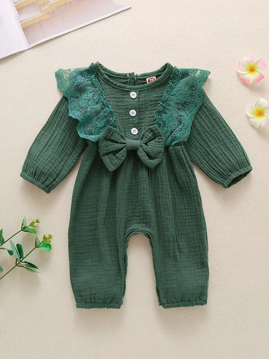 Lace Bow Bodysuit - Belle Baby