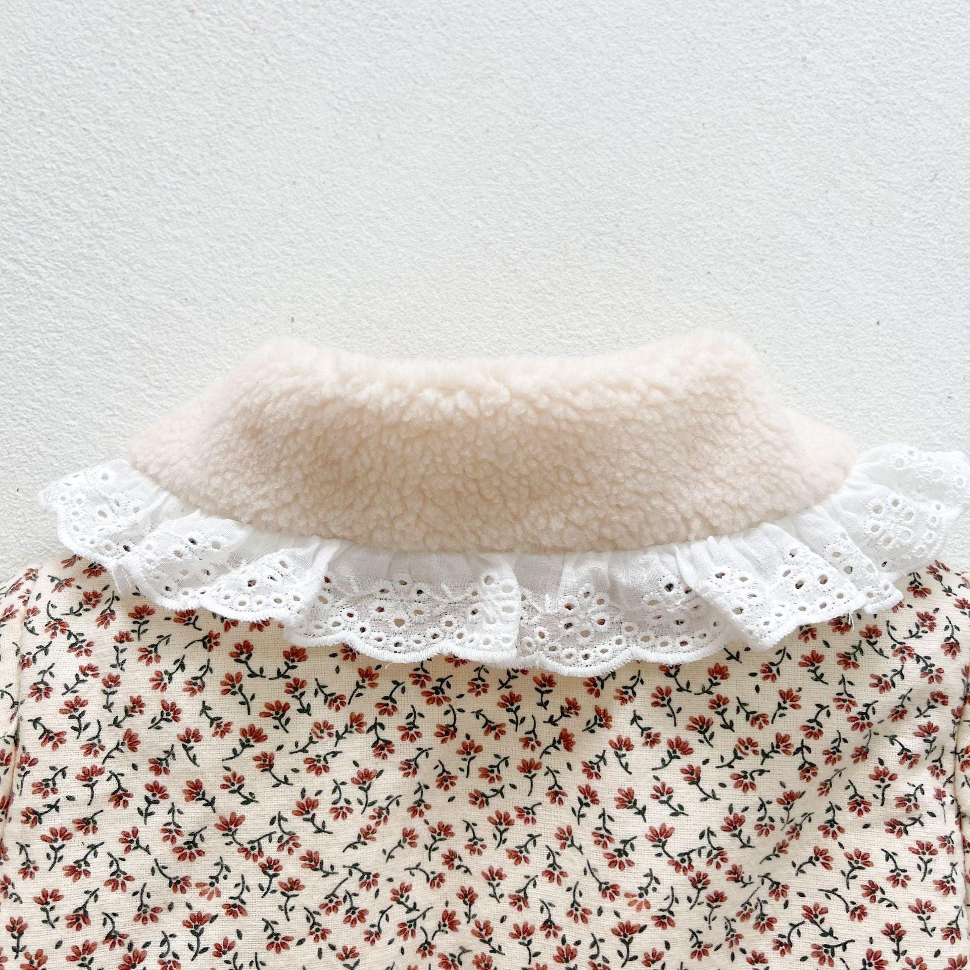 Lace Collar Floral Coat - Belle Baby
