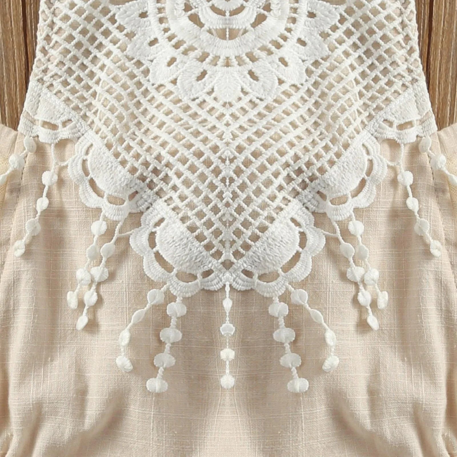 Lace Tassel Backless Dress - Belle Baby