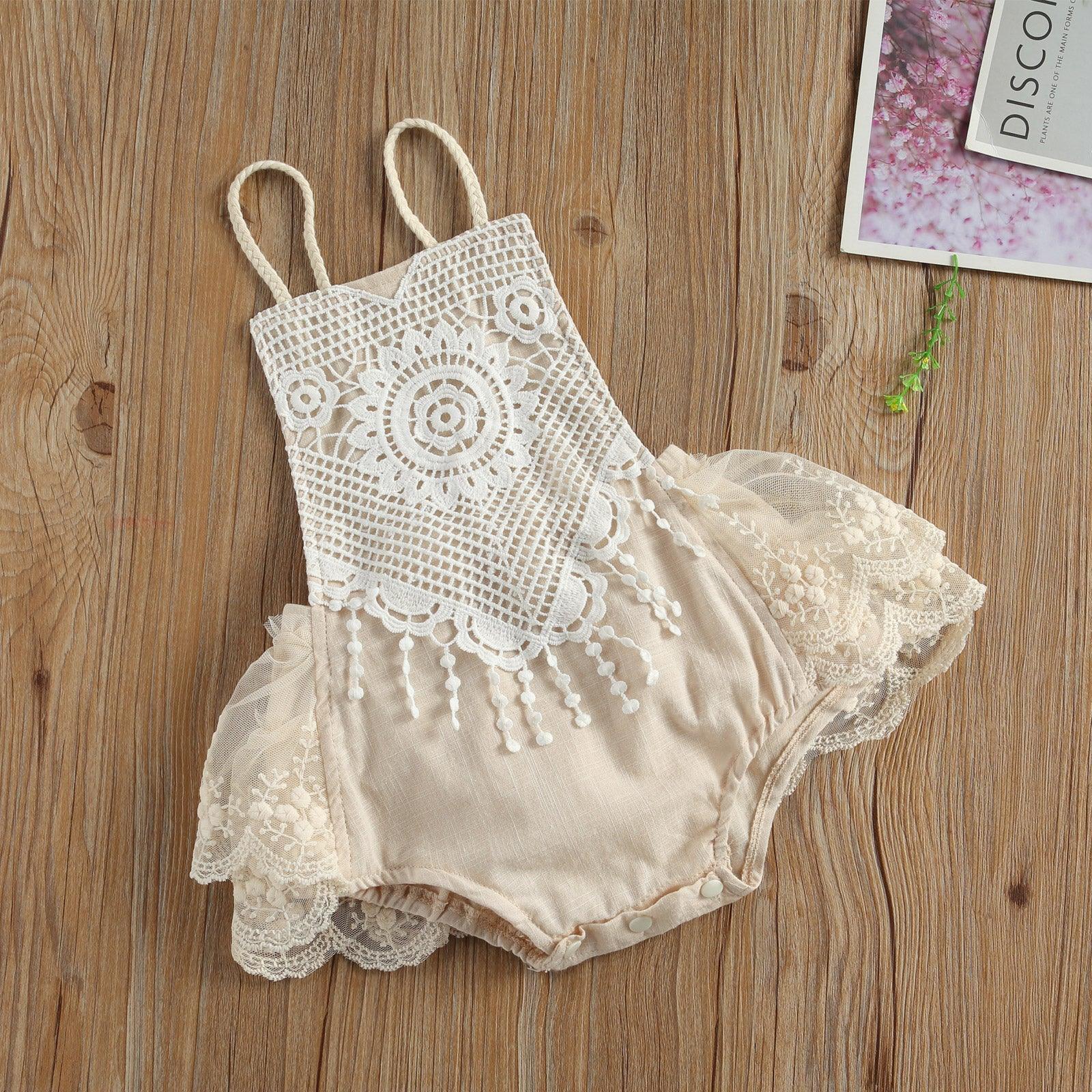 Lace Tassel Backless Dress - Belle Baby
