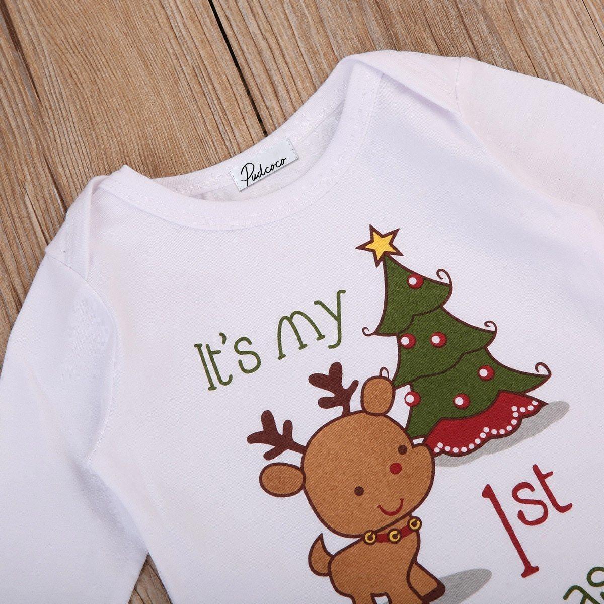 My First Christmas Romper - Belle Baby