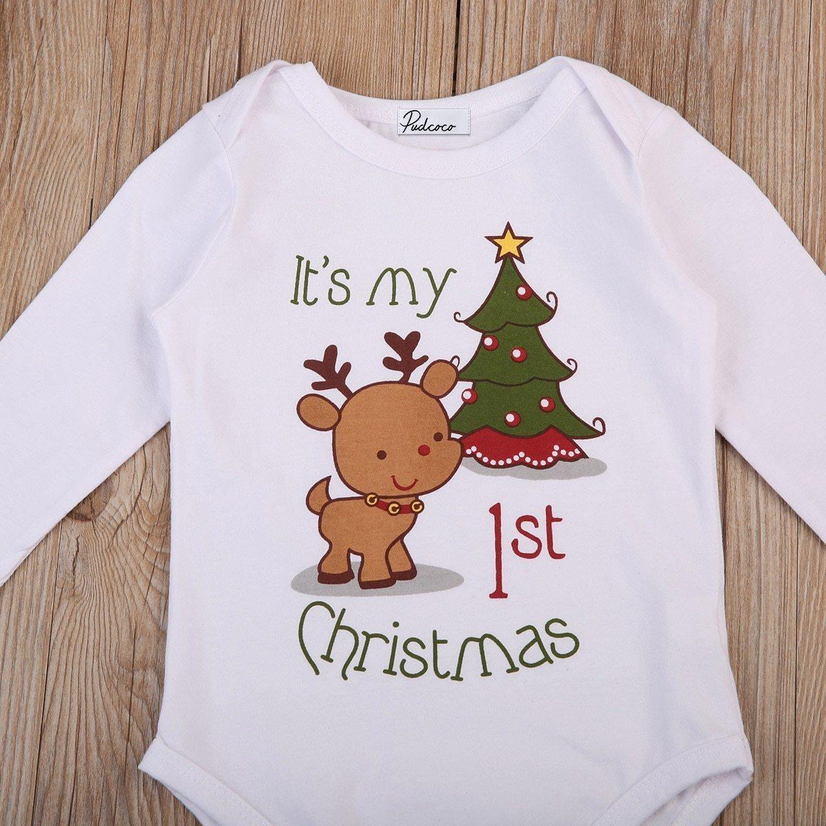 My First Christmas Romper - Belle Baby