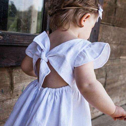 Open Bow Back Summer Dress - Belle Baby