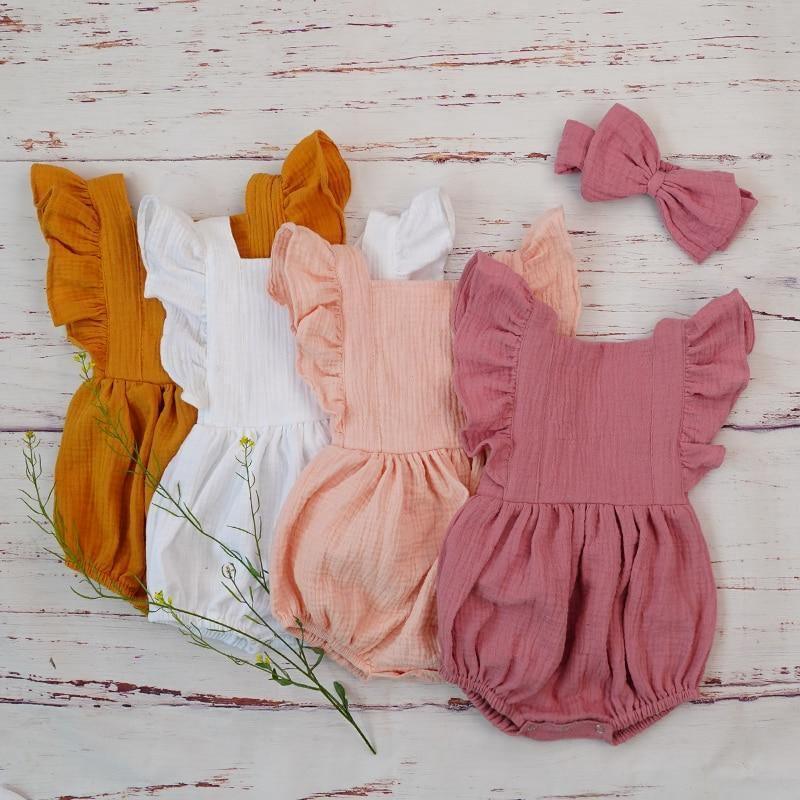 Organic Flared Romper & Headband - Belle Baby