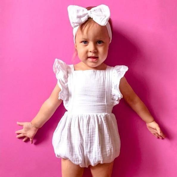 Organic Flared Romper & Headband - Belle Baby