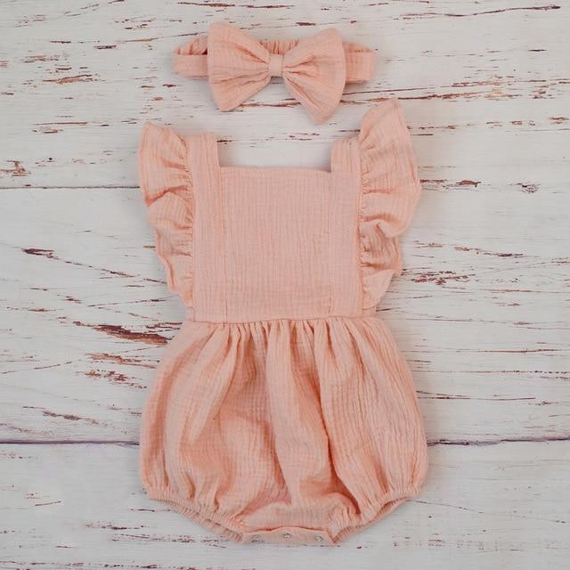 Organic Flared Romper & Headband - Belle Baby