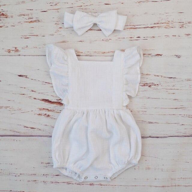 Organic Flared Romper & Headband - Belle Baby