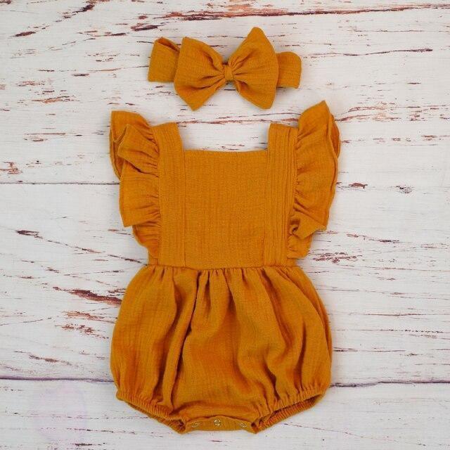Organic Flared Romper & Headband - Belle Baby
