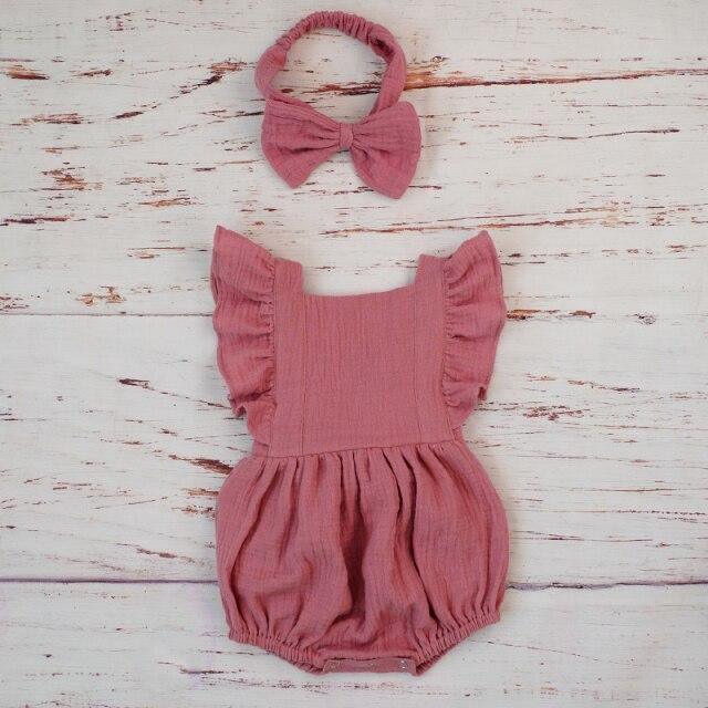 Organic Flared Romper & Headband - Belle Baby