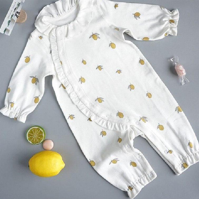Organic Lemon Ruffle Suit - Belle Baby