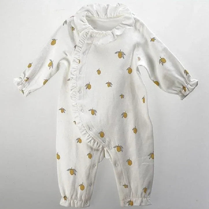 Organic Lemon Ruffle Suit - Belle Baby