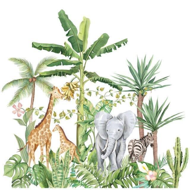 Safari Animal Removable Wall Sticker - Belle Baby
