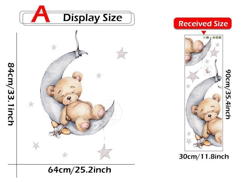 Sleepy Animal Moon Wall Sticker - Belle Baby