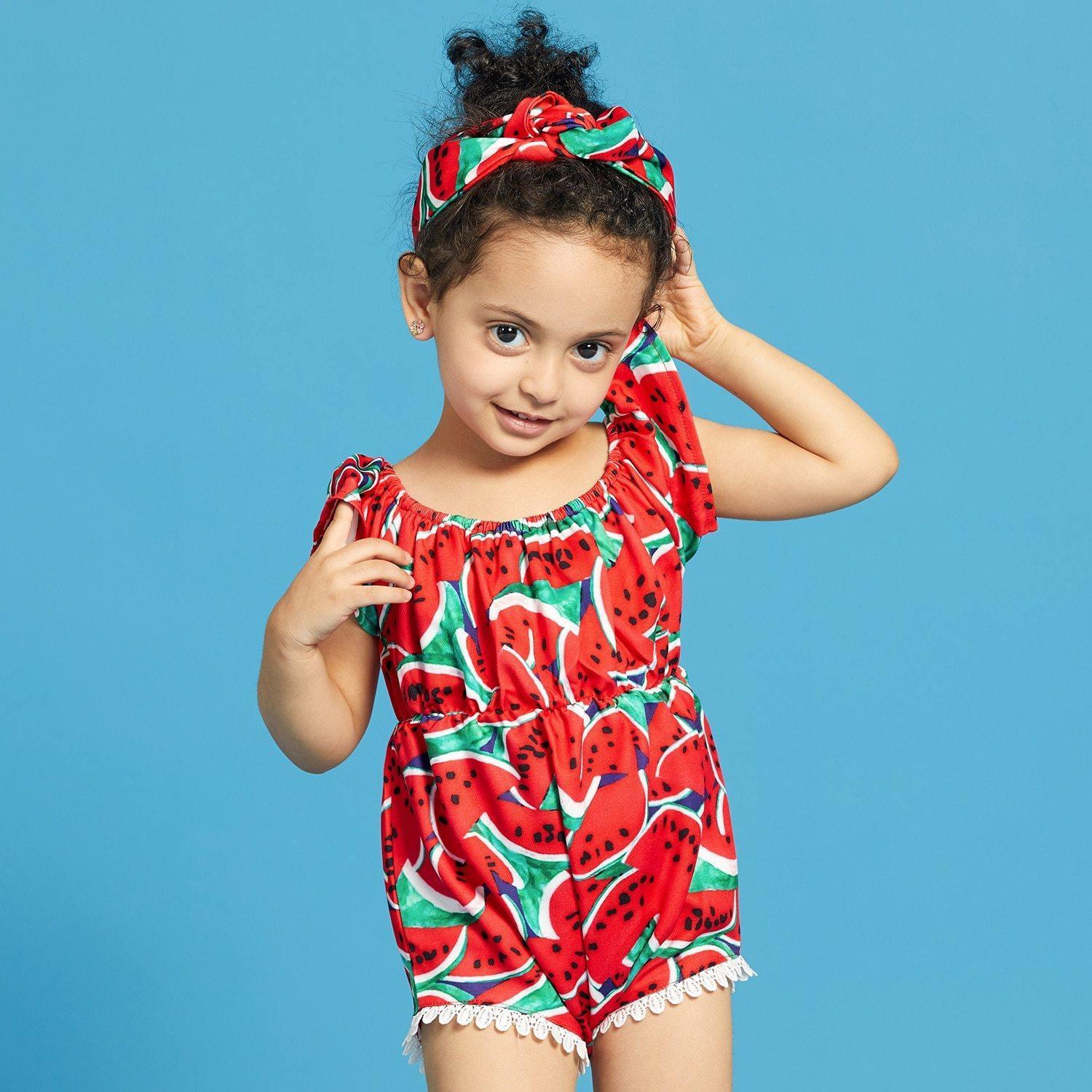 Watermelon Romper & Headband Set - Belle Baby